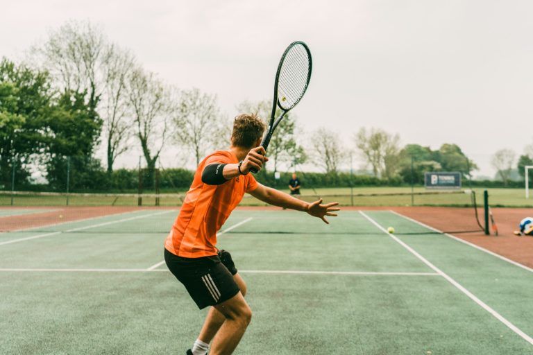 Floodlit tennis court at KPLTC